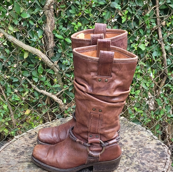 Vintage 90s Pull-On Slouch Boots/Steampunk Boots - Picture 7 of 9